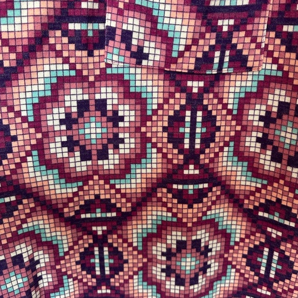 LuLaRoe Sarah Long Sleeve Duster Cardigan Pixelated Floral Print Size Medium M - Picture 9 of 12